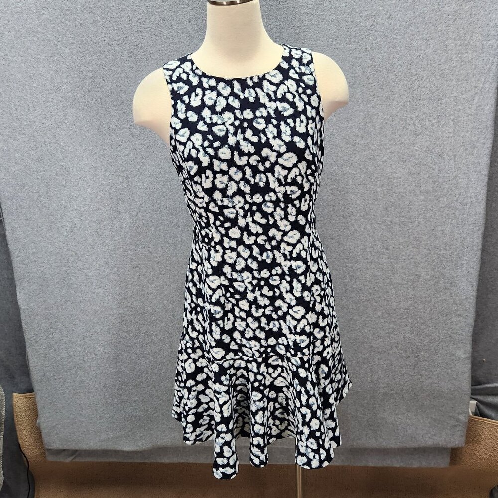 Banana Republic Navy White Floral Sleeveless Midi‎ Dress | Size 6